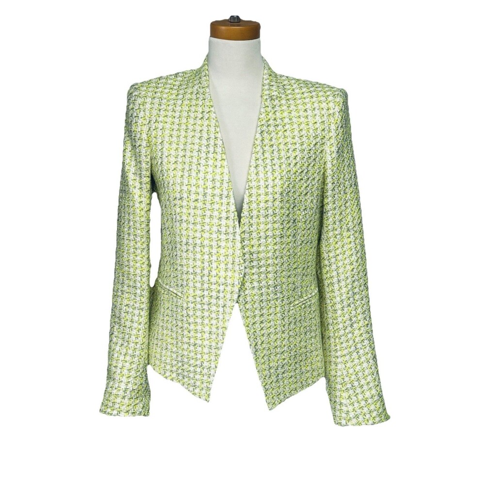 Theory Open Front Blazer / Jacket Darjeeling Vibrant Yellow / White New w Tag 10
